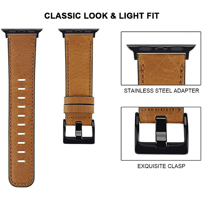 Rrip lëkure 4wrist për Apple Watch 38/40/41 mm, i kaftë