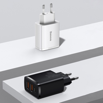 Karikues Baseus CCXJ-E02 2x USB-A 1x USB-C 3 A, i bardhë