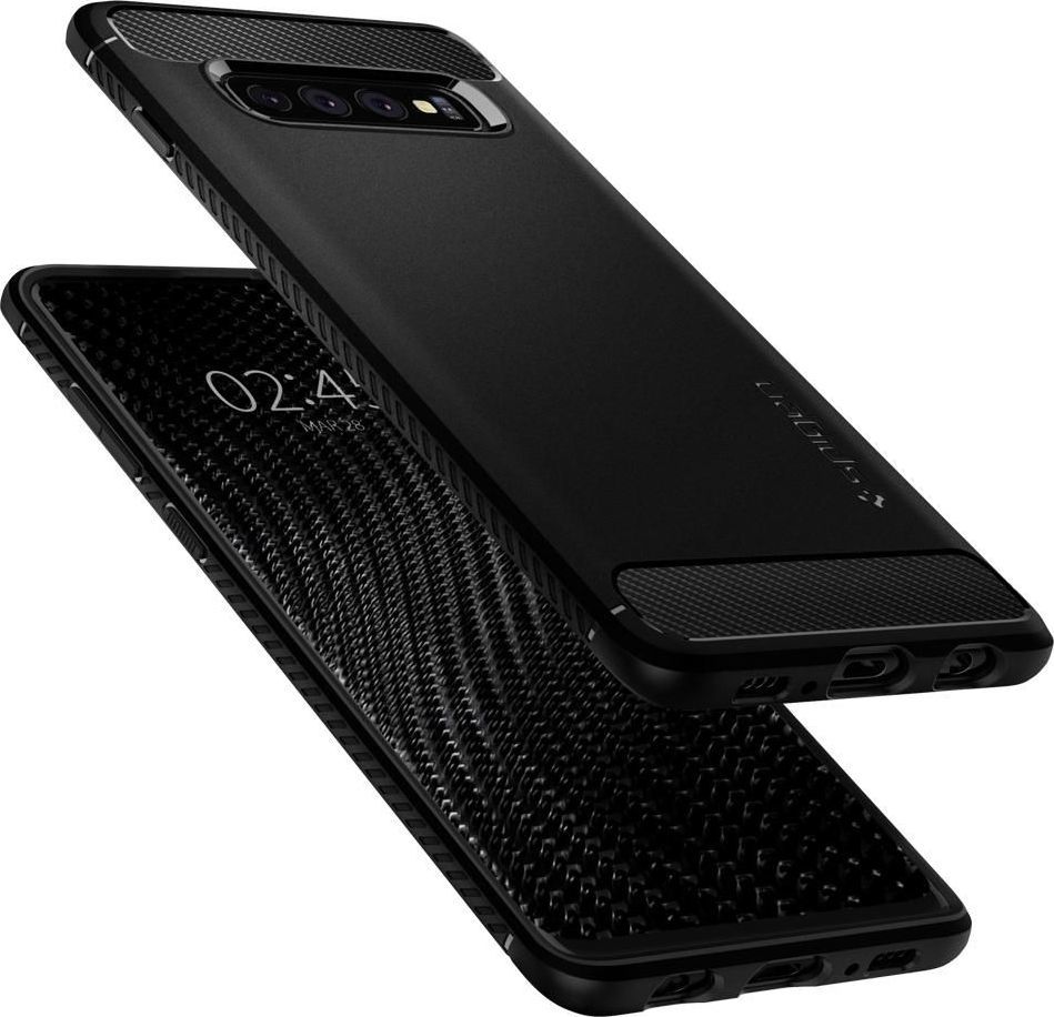 Kornizë mbrojtëse Spigen Rugged Armour për Samsung Galaxy S10, e zezë
