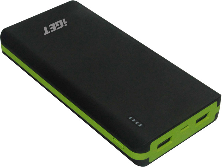PowerBank iGET POWER B-20000P, 20,000mAh,  i zi / gjelbër