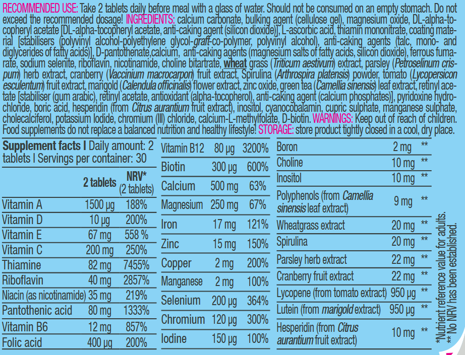 Vitamina BioTechUSA Multivitamin for Women Food Suplement, 60 tableta