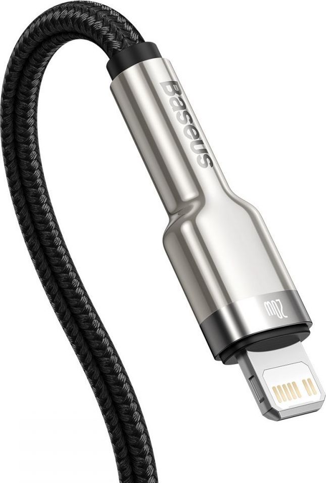 Kabllo USB Baseus (CATLJK-01), USB-C në Lightning, 0.25 m, e zezë