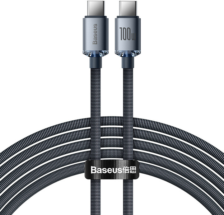 Kabllo karikimi / të dhënash Baseus Crystal Shine Series USB-C - USB-C, 100W, 2m, e zezë