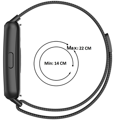 Rrip milanez 4wrist për Huawei Watch Band 7, i zi