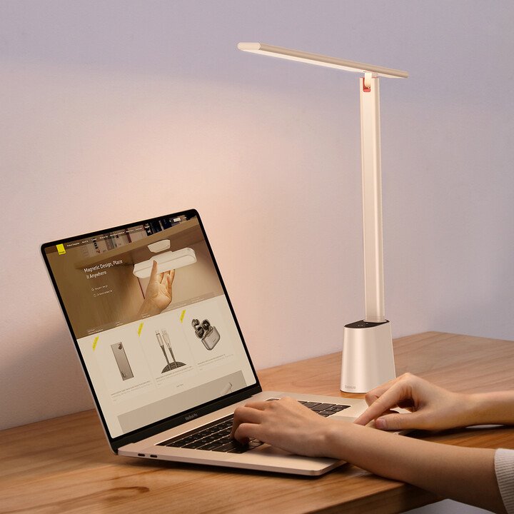 Llambë tavoline e rikarikueshme Baseus Smart Eye, e bardhë