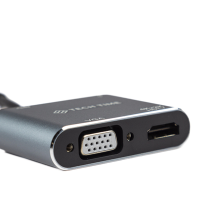 USB-C HUB PD HDTV+VGA+USB 4IN1 - Tech Time TT24002