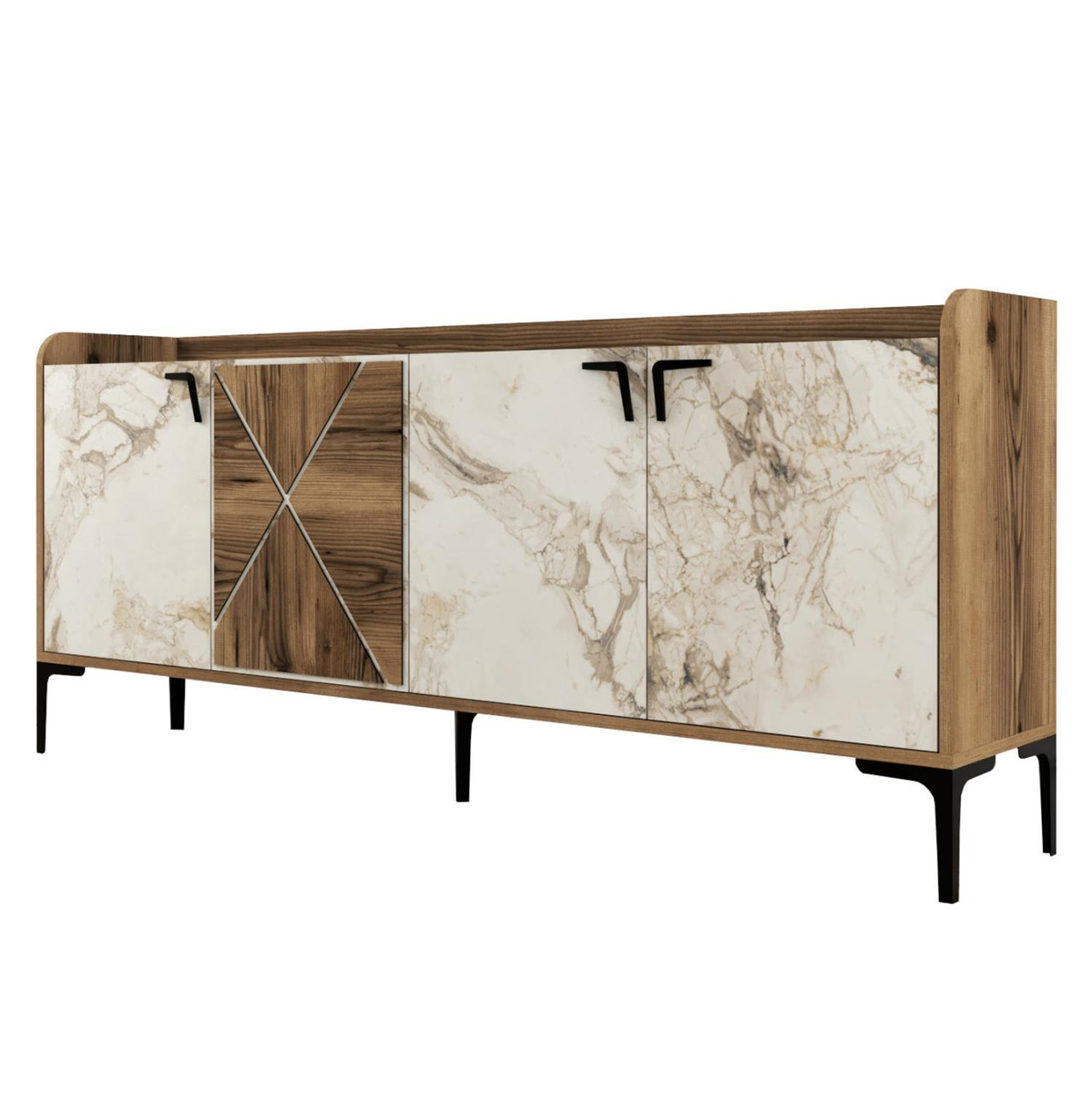Komodë melamine 180×35×78 cm (HM9433.02), bardhë