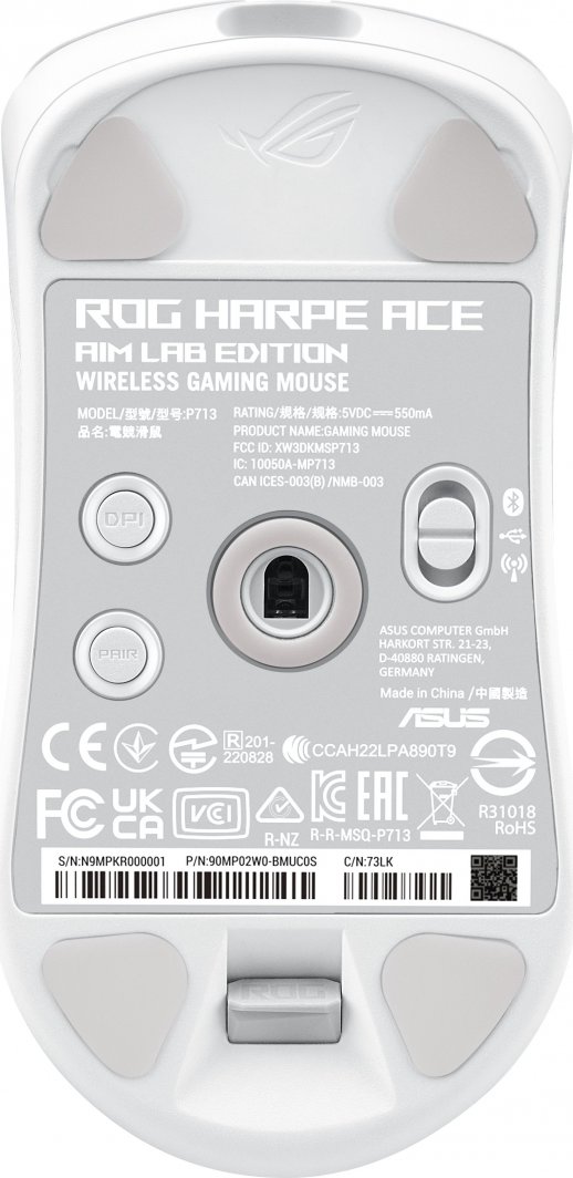 Maus Asus ROG Harpe Ace Aim Lab Edition, 36000DPI, i bardhë