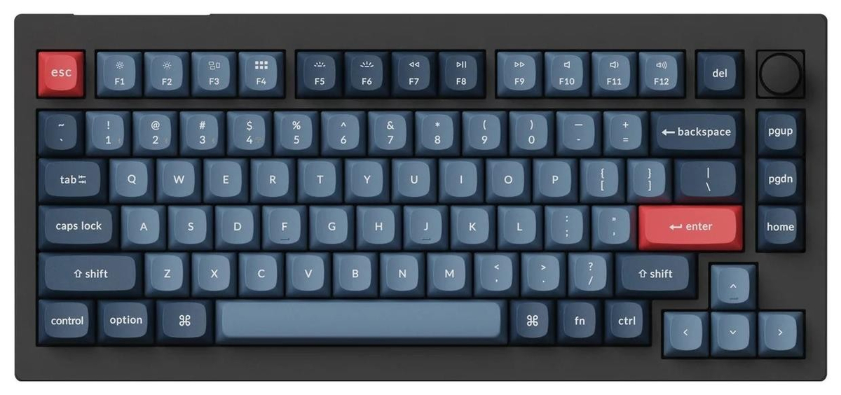 Tastierë mekanike Keychron V1 MAX, 75, Brown Switch, e zezë