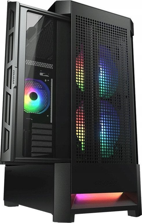 Kasë Cougar Airface RGB, e zezë, Midi Tower