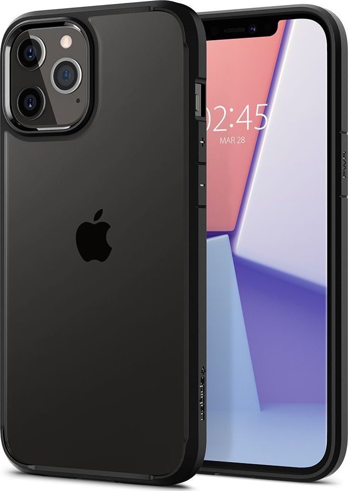 Kornizë mbrojtëse SPIGEN ULTRA HYBRID për iPhone 12/12 Pro, e zezë