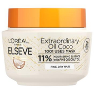 Maskë për flokë L'Oreal Paris Elseve, Extraordinary Coconut Oil, 300 ml