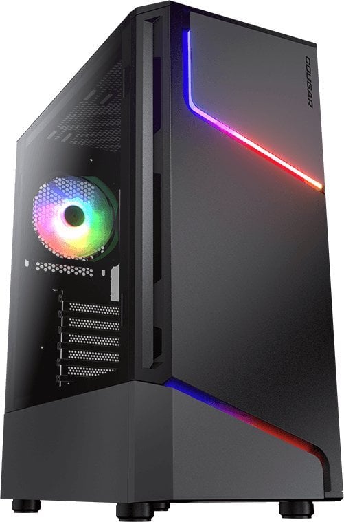 Kasë Cougar Cougar MX360 RGB Midi Towere zezë, Midi Tower