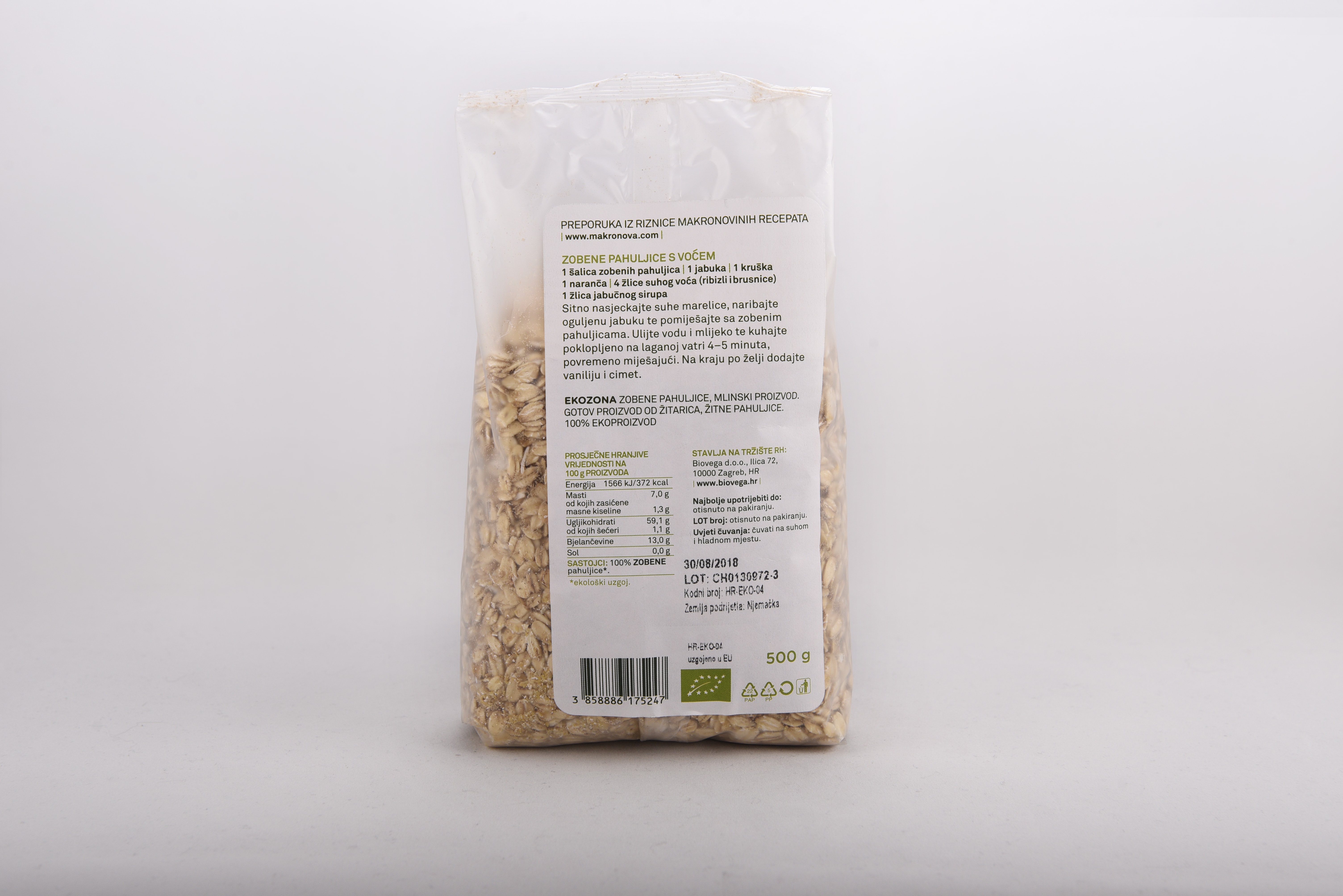 Hime (fije ose lëvozhga) të mëdha të tërshërës EKOZONA, 500 gr