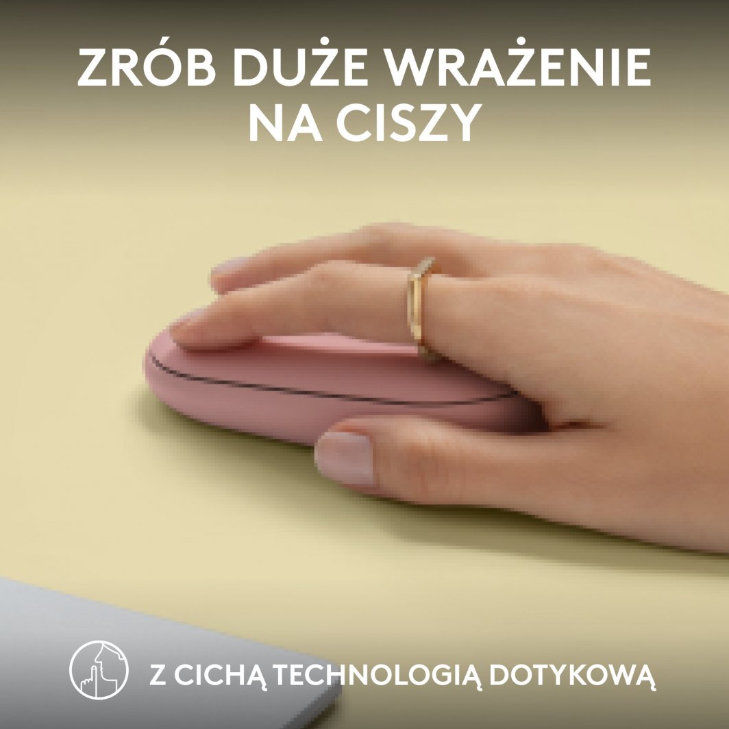 Maus Logitech Pebble, wireless, Bluetooth, rozë
