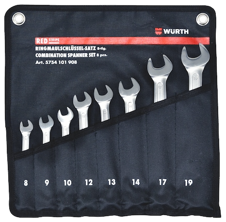 Set çelësash të kombinuar, Würth Redstripe, WS8-19, 8 copë
