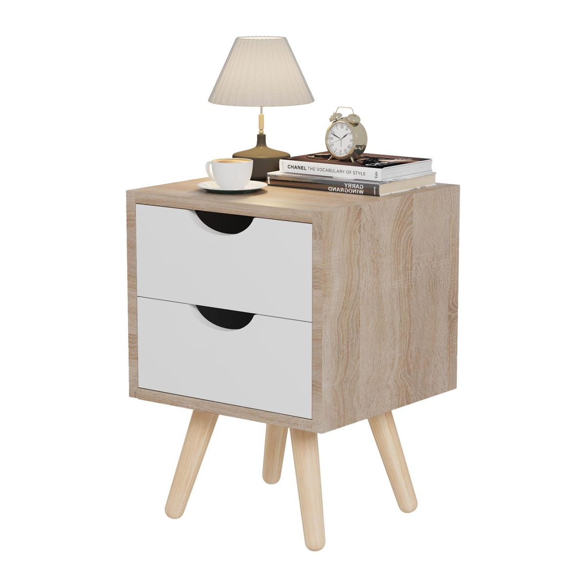 Komodinë anësore Dinkl 29,7×29,7×45 Hcm (HM2472.04), bardhë