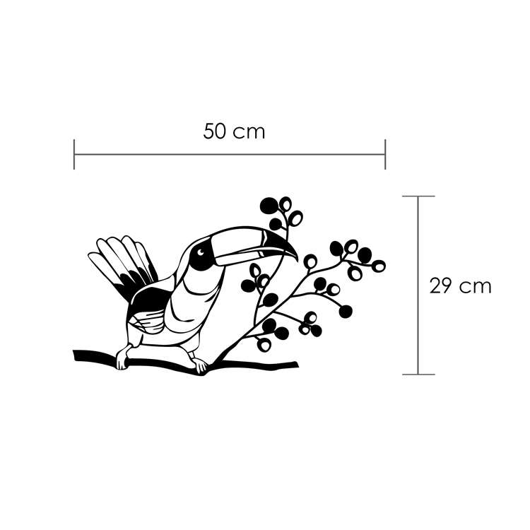 Dekor metalik Decortie Toucan, (50 x 29cm)