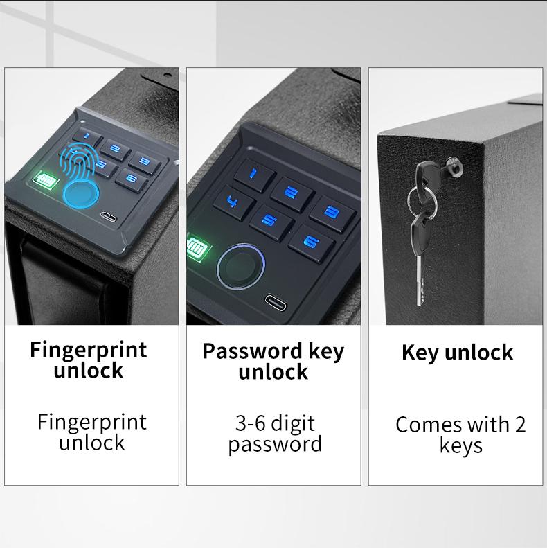 Kasafortë për armë, OSPON, sistem biometrik, 6-shifëror, e zezë
