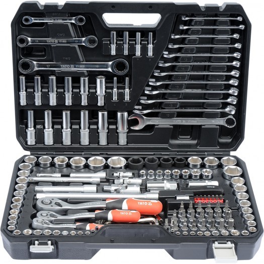 Set i mjeteve të punës Yato XXL 1/4 "3/8" 1/2, 150 pjesë