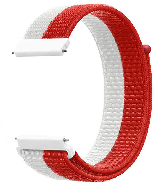 Rrip tekstili 4wrist për Garmin 22 mm, i bardhë/kuq