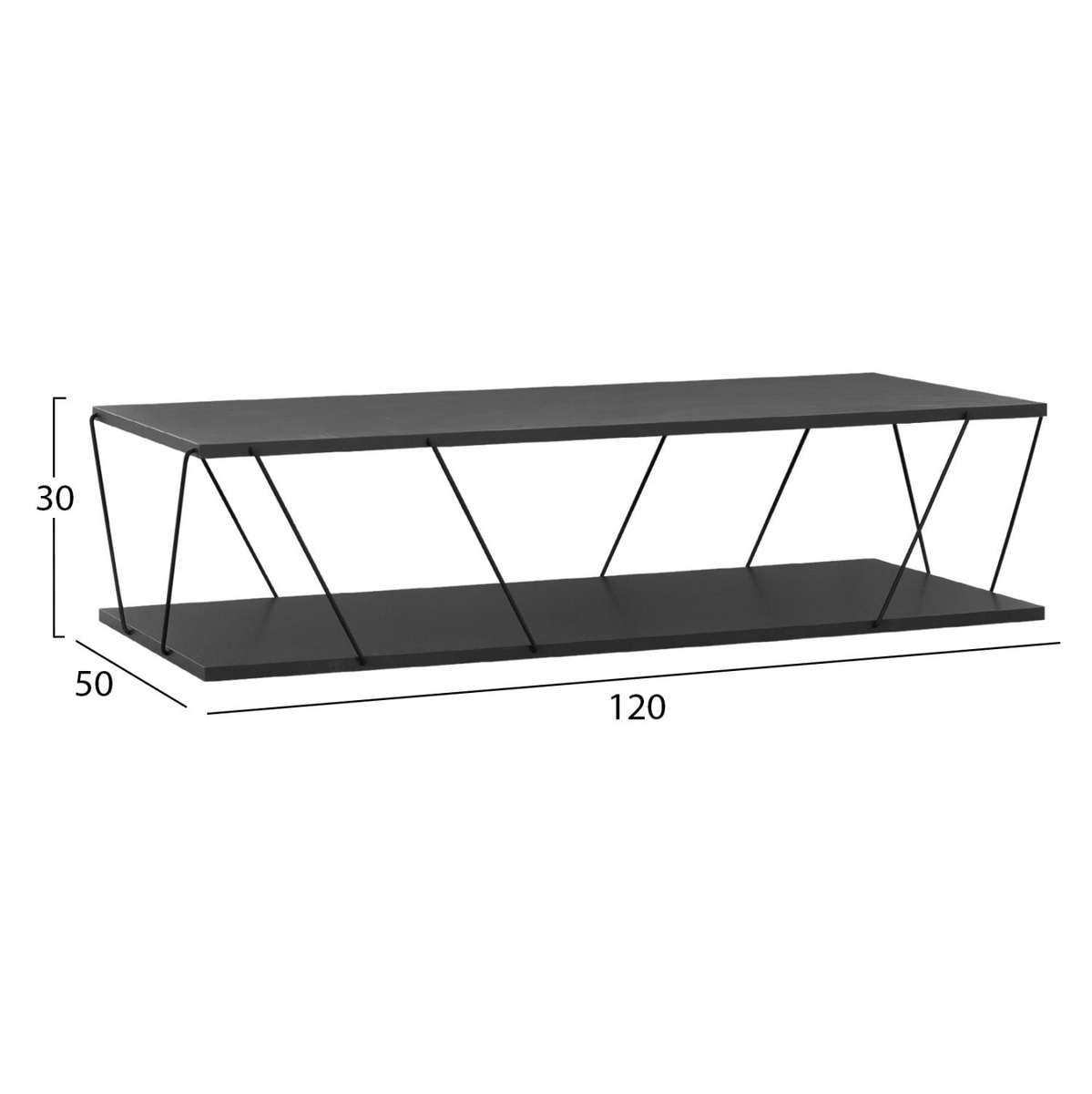 Tavolinë për kafe Tars (HM8927.20), gri/ zezë