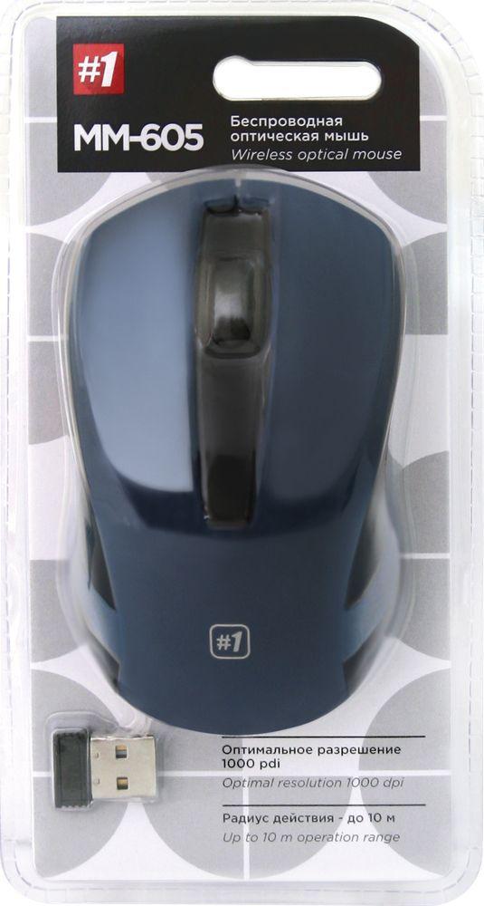 Maus Defender MM-605, wireless, USB, i zi dhe i kaltërt