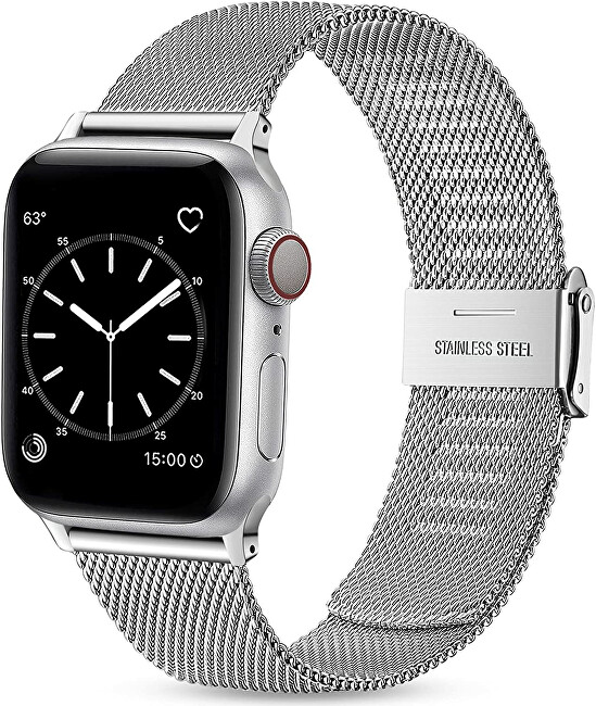 Rrip milanez çeliku 4wrist për Apple Watch - 42/44/45/49 mm, i argjendtë
