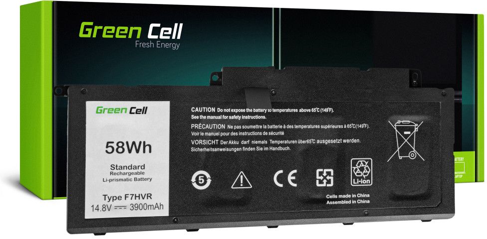 Bateria Green Cell F7HVR për Dell Inspiron, e zezë