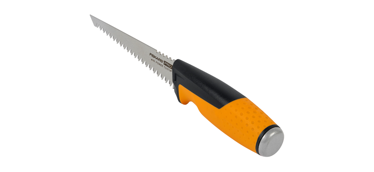 Sharrë dore Fiskars, 15cm, 8tpi, zezë/ portokalli