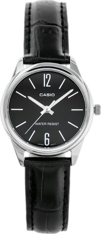 Orë dore Casio LTP-V005L-1BUDF, quartz, rrip lëkure, e zezë