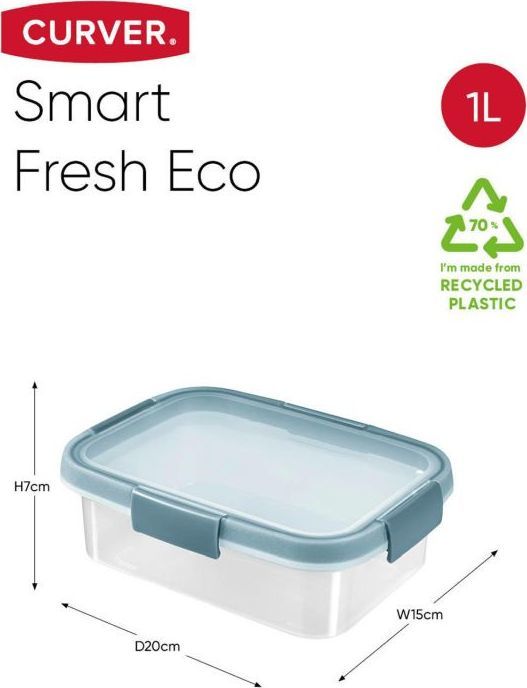 Kuti ushqimi Curver Smart Eco Line Fresh, 1 l, e hirtë