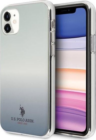 Mbrojtëse U.S. Polo ASSN Gradient Pattern Collection për iPhone 11, e kaltër 