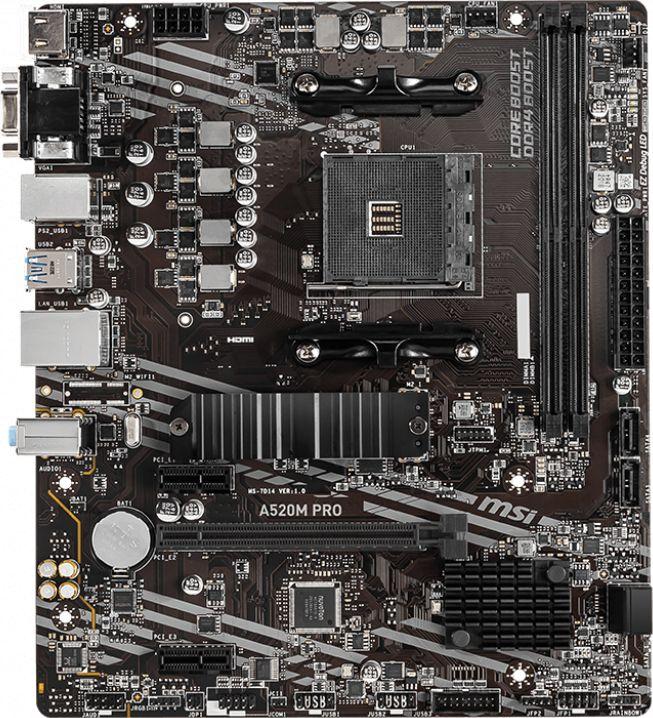 Pllakë Amë MSI A520M-PRO AMD AM4 MATX Gaming