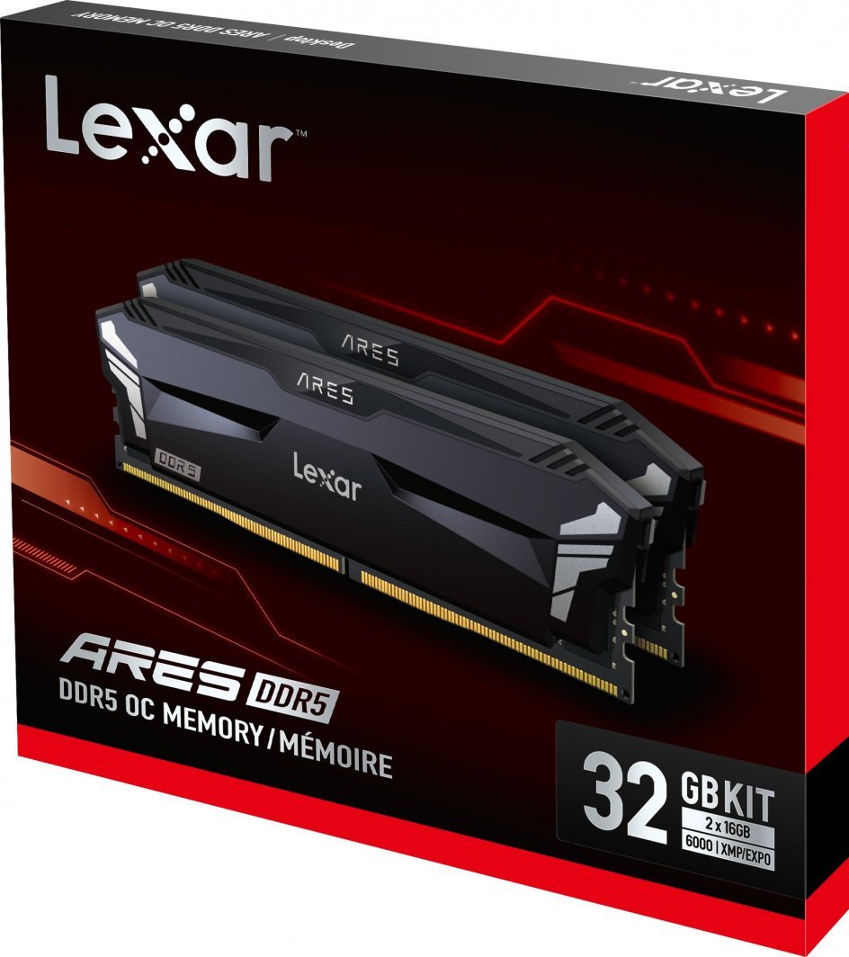 Memorie Lexar Ares, DDR5, 32 GB, 6000 MHz, CL32, LD5U16G60C320A-RGD
