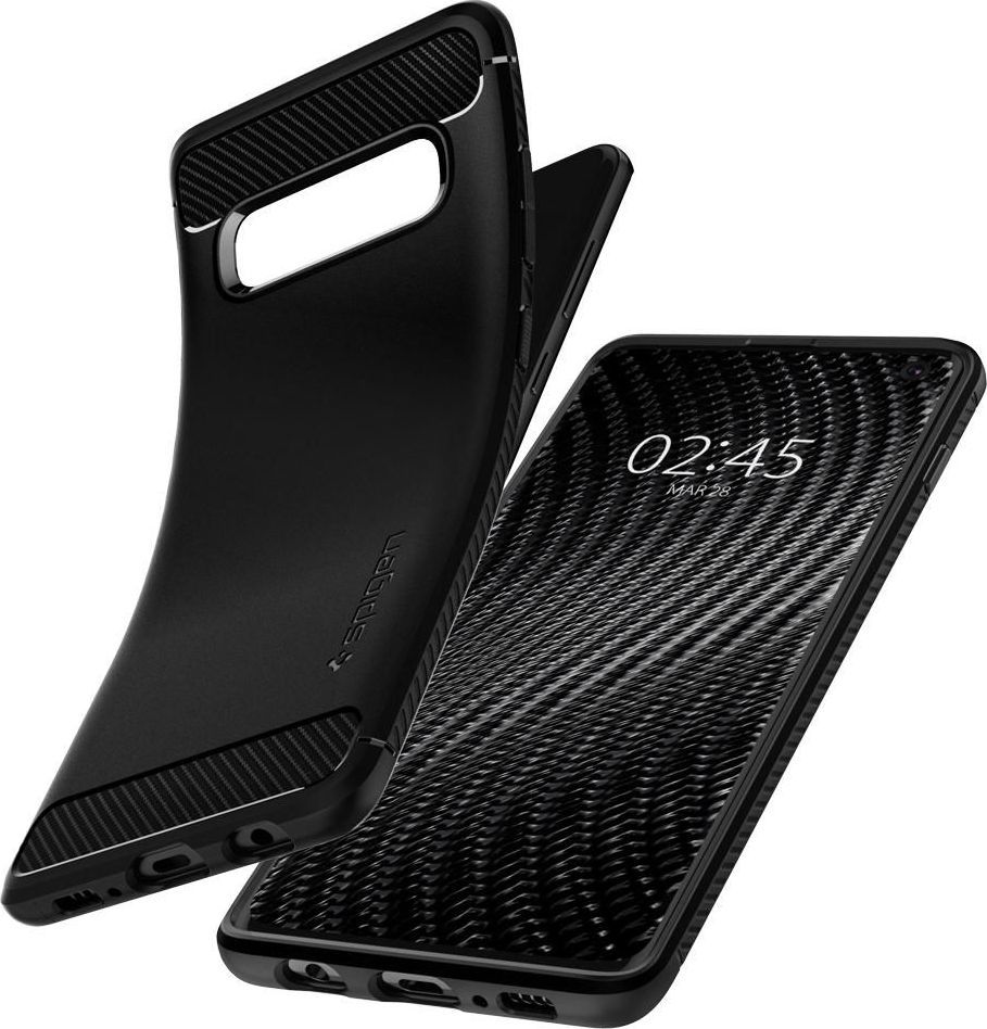 Kornizë mbrojtëse Spigen Rugged Armour për Samsung Galaxy S10, e zezë