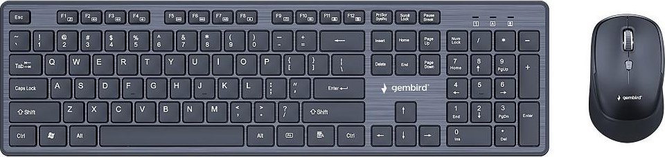 Set tastierë + maus wireless Gembird KBS-WCH-04, i zi