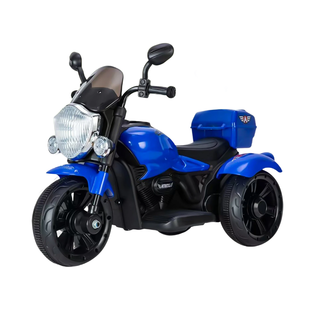 Motoçikletë elektrike me tre rrota për fëmijë, e kaltër