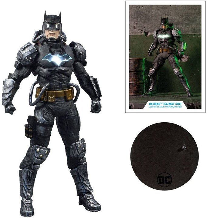 Figurë DC Comics - Batman Hazmat Suite Gold Label, e ndritshme