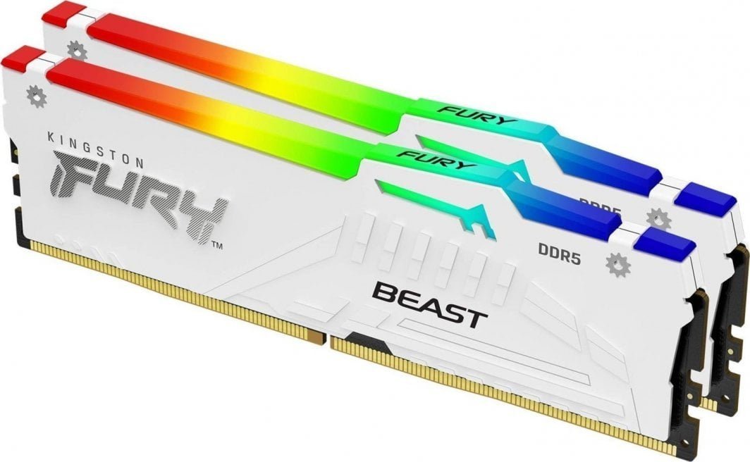меморија  Kingston Fury Beast RGB, DDR5, 32 GB, 6000 MHz, CL30, KF560C30BWEAK2-32