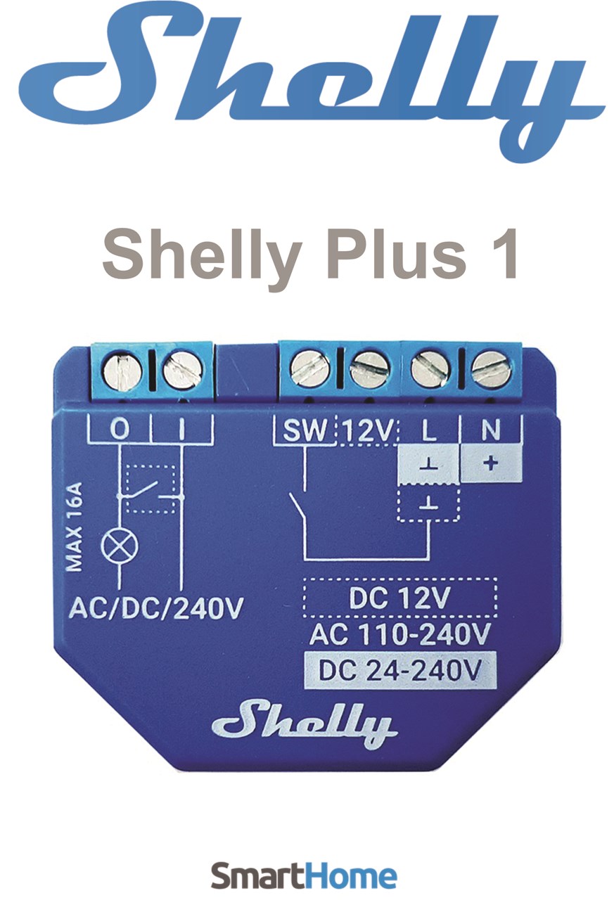 Ndërprerës rele Shelly Plus 1 - i menaxhueshëm me WiFi dhe Bluetooth për Smart Home