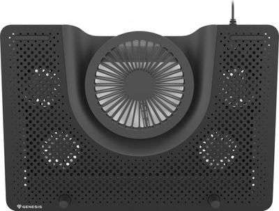 Stendë për ftohje Genesis Oxid 550 për laptop 15.6-17.3", 5 ventilator, dritë të pasme, 1 USB (NHG-1411),e zezë, plastike