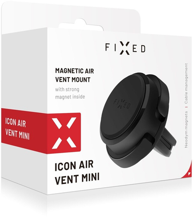 Mbajtëse për celular FIXED Icon Air Vent Mini, për ventilim, mangetike, e zezë