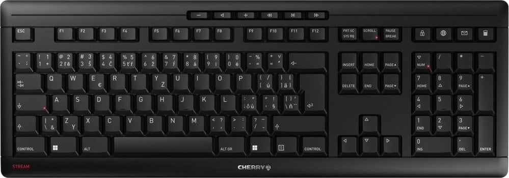 Tastierë Cherry Stream, wireless, CZ + SK, e zezë Tastierë Cherry Stream, wireless, CZ + SK, e zezë