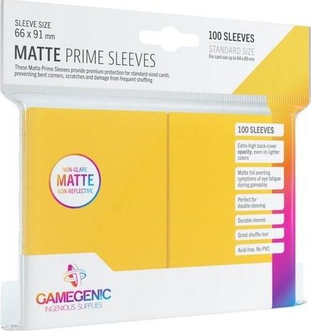 Mbulesa kartash Rebel Gamegenic Matte Prime CCG, 66 x 91 mm, 100 copë, të verdha