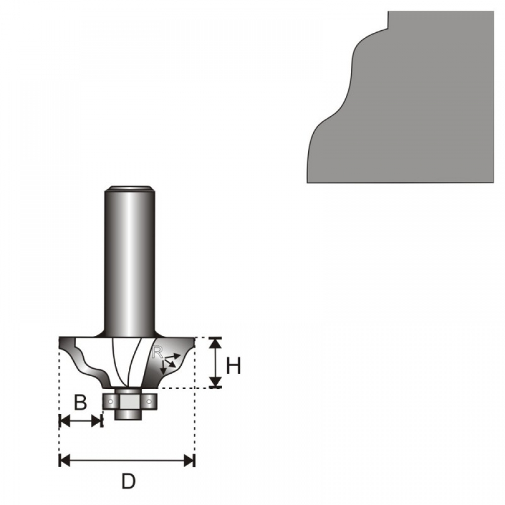 Roter i drurit Dedra 07F201B, 28,8 x 15,9 x 3,96 mm