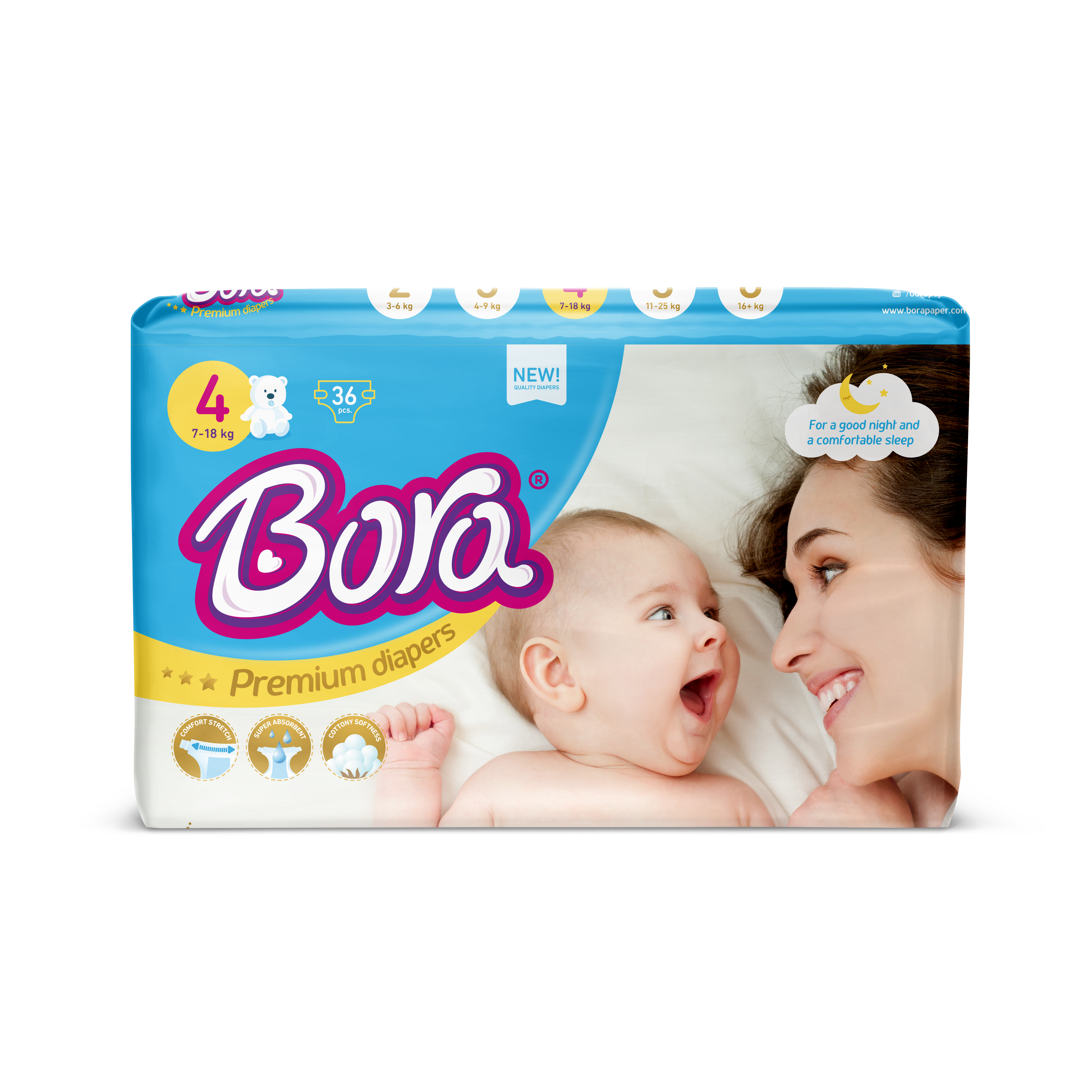Baby pelena Bora, jumbo 7-18kg 36