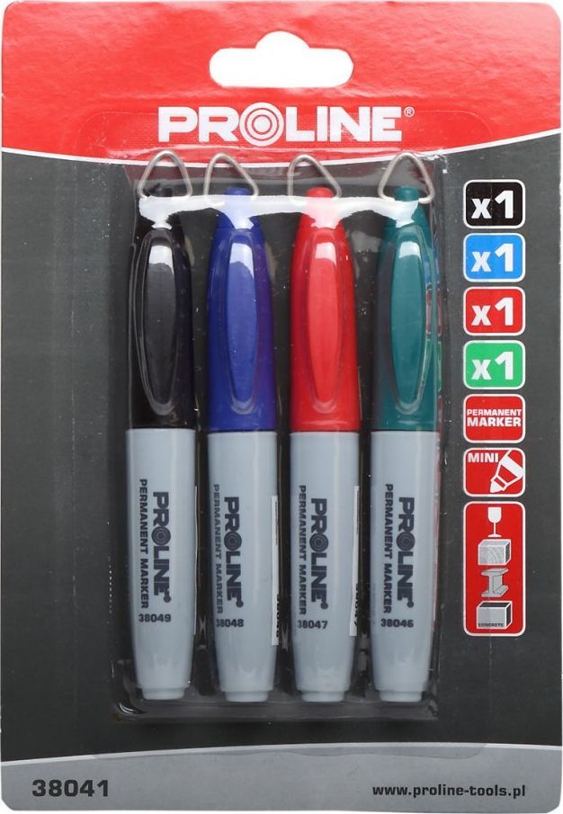 Markerë Proline Mini, permanent, 4 copë