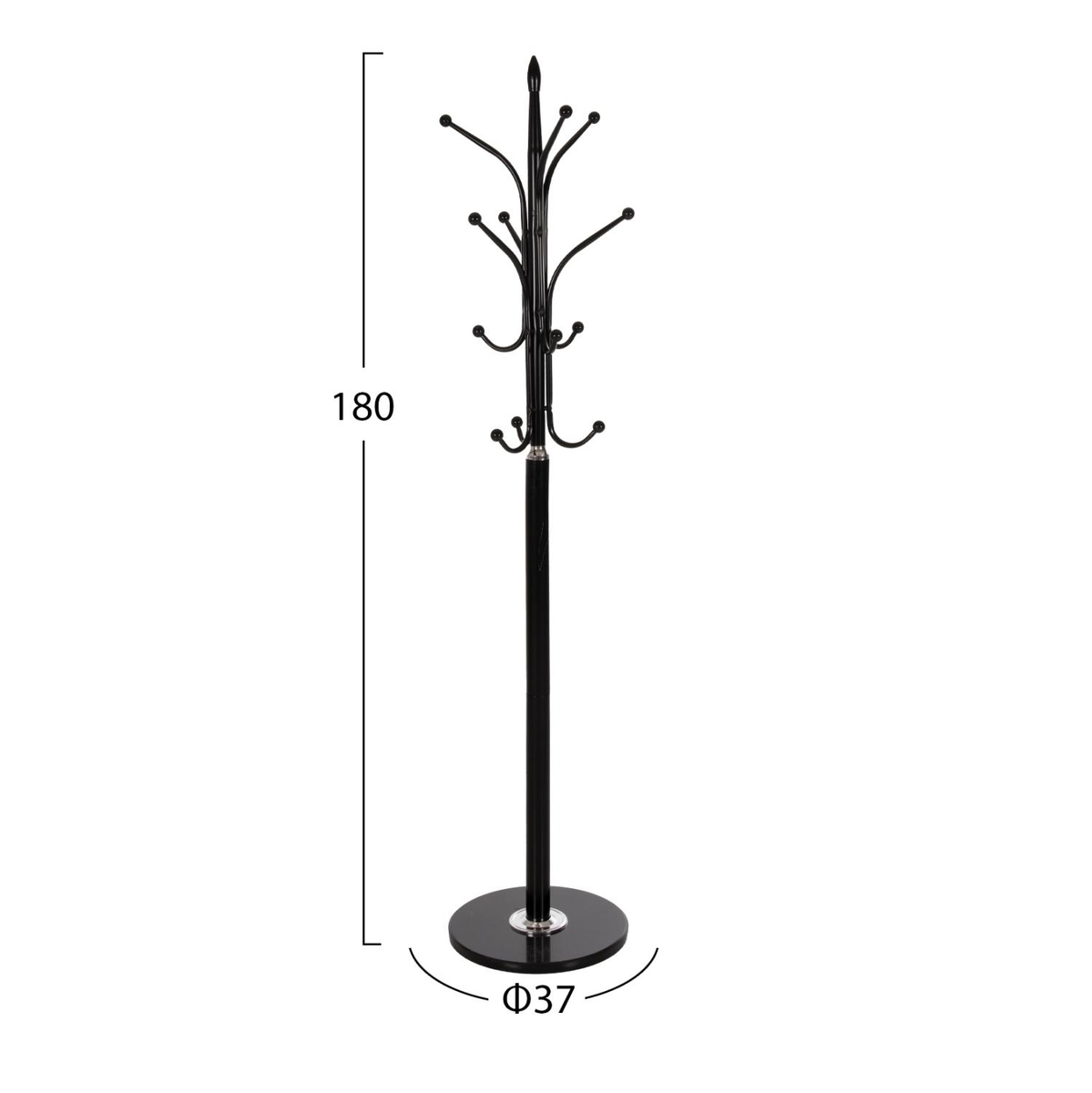Varëse dyshemeje me 13 vende Φ37x180Hcm (HM9573.01), zezë