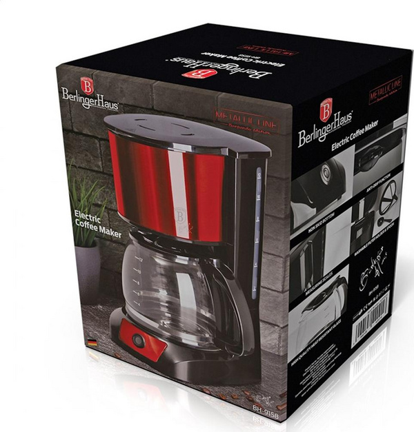 Makinë për kafe Berlinger Haus BH-9158, e kuqe